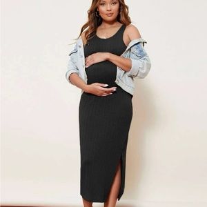 MATERNITY split side cable knit dress